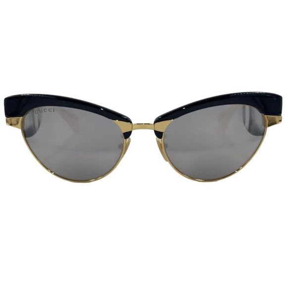 GUCCI GG1131S Interchangeable Cat-Eye Sunglass Gold Metal Frame 3 Clip-On Pieces - Picture 5 of 16